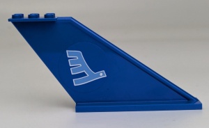 87614pb002-7G Staart 12x2x5 met vogel op beide zijdes (Sticker) blauw gebruikt *