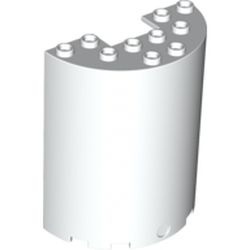 87926-1G Cylinder, half 3x6x6 met 1x2 uitsnede wit gebruikt *1F010