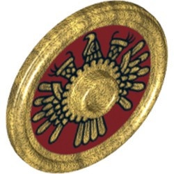 91884pb003-115 Schild rond met nop gouden Azteken motief goud, parel NIEUW *0L0000