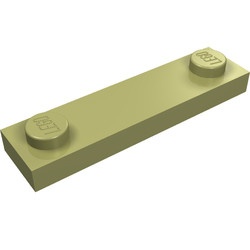 92593-155 Platte plaat 1x4 twee noppen buitenkant groen, olijf NIEUW *1B352