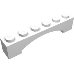 92950-1G Steen, boog 1x6x1 hoog VERHOOGDE BOOG wit gebruikt *1D049