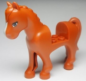 93083c01pb01-68 Friends paard Blauwe ogen, witte bles oranje, donker NIEUW *5K000