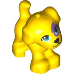 93088pb12-3 Puppy staand, met donkerazuur ogen en middenlavender vlekken geel NIEUW *0D000