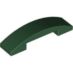 93273-80 Dakpan gebogen 1x4 DUBBEL geen noppen bovenop groen, donker NIEUW *1B101