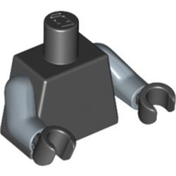 973c046-11G Zwart torso, zandblauwe armen, zwarte handen zwart gebruikt *0B0000