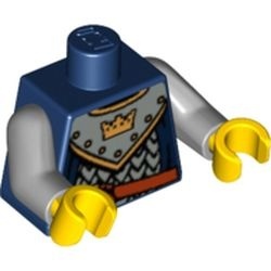 973pb0437c01-63 Torso, kastelen met gouden kroon en lichtblauwgrijze armen blauw, donker NIEUW *0B0000