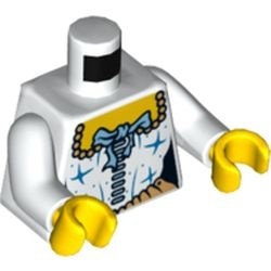 973pb0522c01-1 Torso, piraten corset met blauw lint wit NIEUW *0B0000