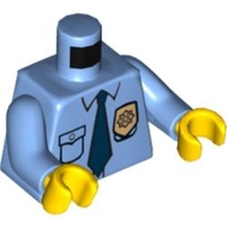 973pb0801c01 -42 Torso politieuniform, POLICE op achterkant en donkerblauwe stropdas blauw, midden NIEUW *0B0000