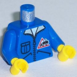 973px122c01-7 Torso, jasje met rits en zakken (Lorry Driver), blauwe armen blauw NIEUW *0B0000