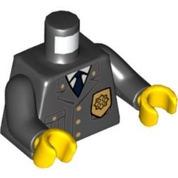 973px431c01-11 Torso, politiejas met zak en gouden badge zwart NIEUW *0B0000