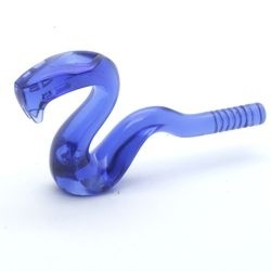 98136-14G Slang gekronkeld transparant donkerblauw gebruikt *1E011