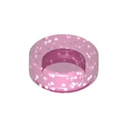 98138-100 Tegel 1x1 ROND roze, donkerglitter NIEUW *1B142
