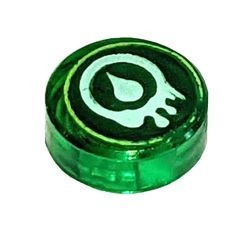 98138pb001-17 Tegel 1x1 ROND Ninjago Venomari transparant groen NIEUW *0L0000