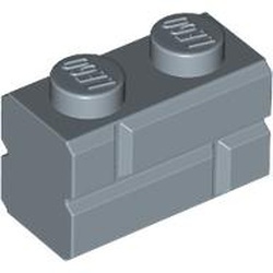 98283-55 Steen met baksteenmotief 1x2 blauw, zandkleurig NIEUW *