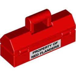 98368pb001-5G Gereedschapkist ' PROPERTY OF NED FLANDERS' rood gebruikt *1E020