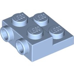 99206-105 Platte plaat 2x2x2/3 met 2 noppen zijkant blauw, lichthelder NIEUW *1B327