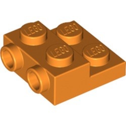 99206-4 Platte plaat 2x2x2/3 met 2 noppen zijkant oranje NIEUW *1B327