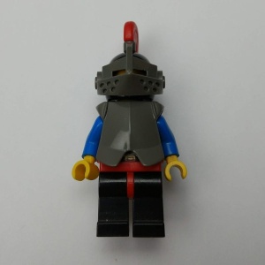 cas170G Plate Mail - Borstplaat, zwarte helm, rode pluim gebruikt *0M0000