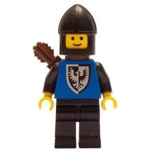 cas301G Zwarte Falcon - Chin-Guard, Zwarte benen, Quiver,<BR>old style torso met rounder bottomed shield gebruikt *0M0000