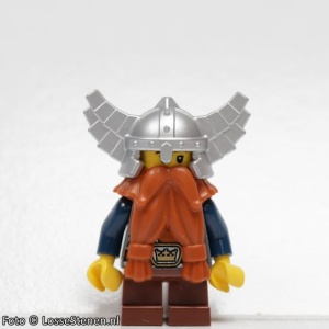 cas373 Dwerg met zilveren helm met veugeks NIEUW *0M0000