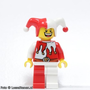 cas437 Jester/Harlekijn, rood/wit NIEUW *0M0000