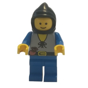 cas553G Ridder, blauwe benen, zwarte muts en bruine mand gebruikt *0M0000