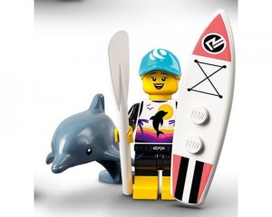 col21-1 Surfer met dolfijn, surfplank en standaard NIEUW *0M0000