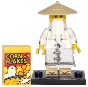 coltlnm-4 The Ninjago Movie- Master Wu met cornflakes en standaard NIEUW *0M0000