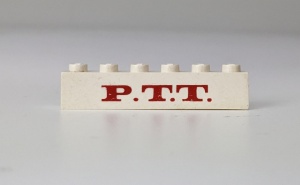 crssprt02pb22-1G Steen 1x6 ZONDER bodemtubes P.T.T. wit gebruikt *5V05-02