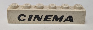 crssprt02pb77-1G Steen 1x6 ZONDER bodemtubes CINEMA wit gebruikt *5V05-04
