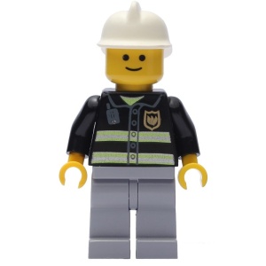 cty0035 Brandweer met lichtblauwgrijze benen en witte helm NIEUW *0M0000