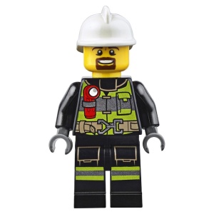 cty0635 Brandweerman, met witte helm en ringbaard NIEUW *0M0000