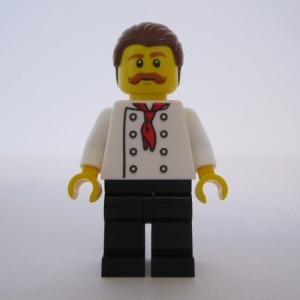 cty0711 Pizza Chef met zwarte benen en bruine snor NIEUW *0M0000
