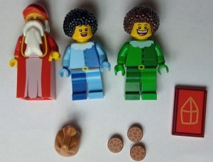 CUS5015 Sinterklaas, 2 pieten, boek en pepernoten wit NIEUW *0A000 - Img 2