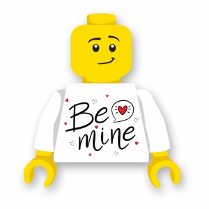 CUS9084 Torso (zonder hoofdje) Valentijn- Be mine wit NIEUW *0A008