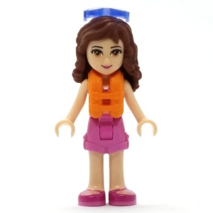 frnd230 Friends- Naomi, Olivia, donkerroze shorts, reddingsvest oranje NIEUW *2M0000