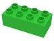 HU3011-36 COMPATIBEL met DUPLO steen 2x4 (Hubelino) groen, helder NIEUW * - Img 2