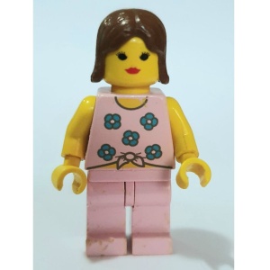 par008G blauw Flowers - Pink benen, bruine Hair gebruikt *0M0000