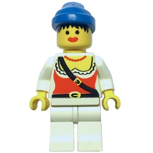 pi056 Piraat vrouw, witte benen en blauwe bandana NIEUW *0M0000