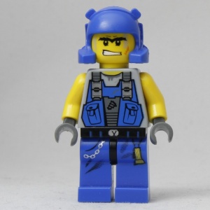 pm011G Power Miners- man met oranje litteken en helm gebruikt *0M0000