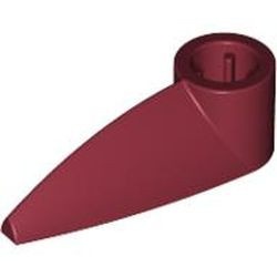 x346-59 Deurknop/Tand 1x3 met asgat rood, donker NIEUW *1B059