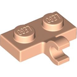 11476-90 Platte plaat 1x2 met horizontale clip LANGE einde vleeskleurig, licht NIEUW *1B291