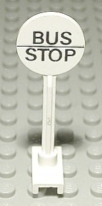 14pb03-1G Verkeersbord- Busstop wit gebruikt *0D0000