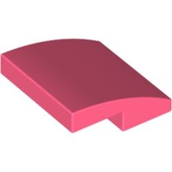 15068-220 Dakpan rond 2x2x2/3 geen noppen afgerond rood, koraal NIEUW *1B102
