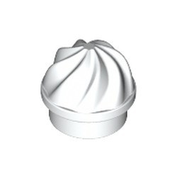 15470-1 Platte plaat 1x1 rond top diaginale twist wit NIEUW *0W008
