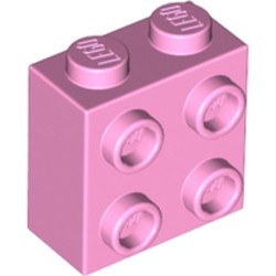 22885-104 'Steen 1x2x1 2/3e met noppen aan één zijde roze, helder NIEUW *1L2-13