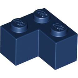 2357-63G Steen 2x2 hoek blauw, donker gebruikt *1A064