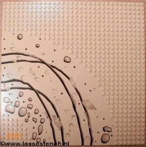 2359px2-2G Basisplaat 32x32 Bocht in rotspad crème gebruikt *3K000
