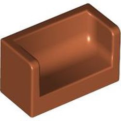 23969-68 Paneel 1x1x2 bankje met zijkanten oranje, donker NIEUW *1L0000