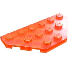2419-18G Platte plaat 3x6 twee afgekapte hoeken transparant neonoranje gebruikt *